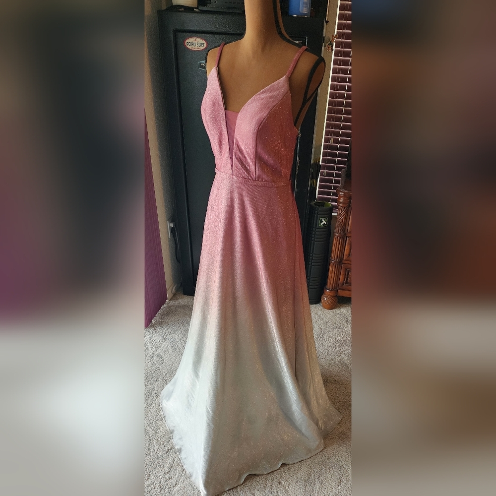 Cachet NWT Elegant Pink and Silver Ombre Homecoming Prom Bridesmaid Dress Sz 4